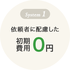 System1依頼者に配慮した初期費用０円